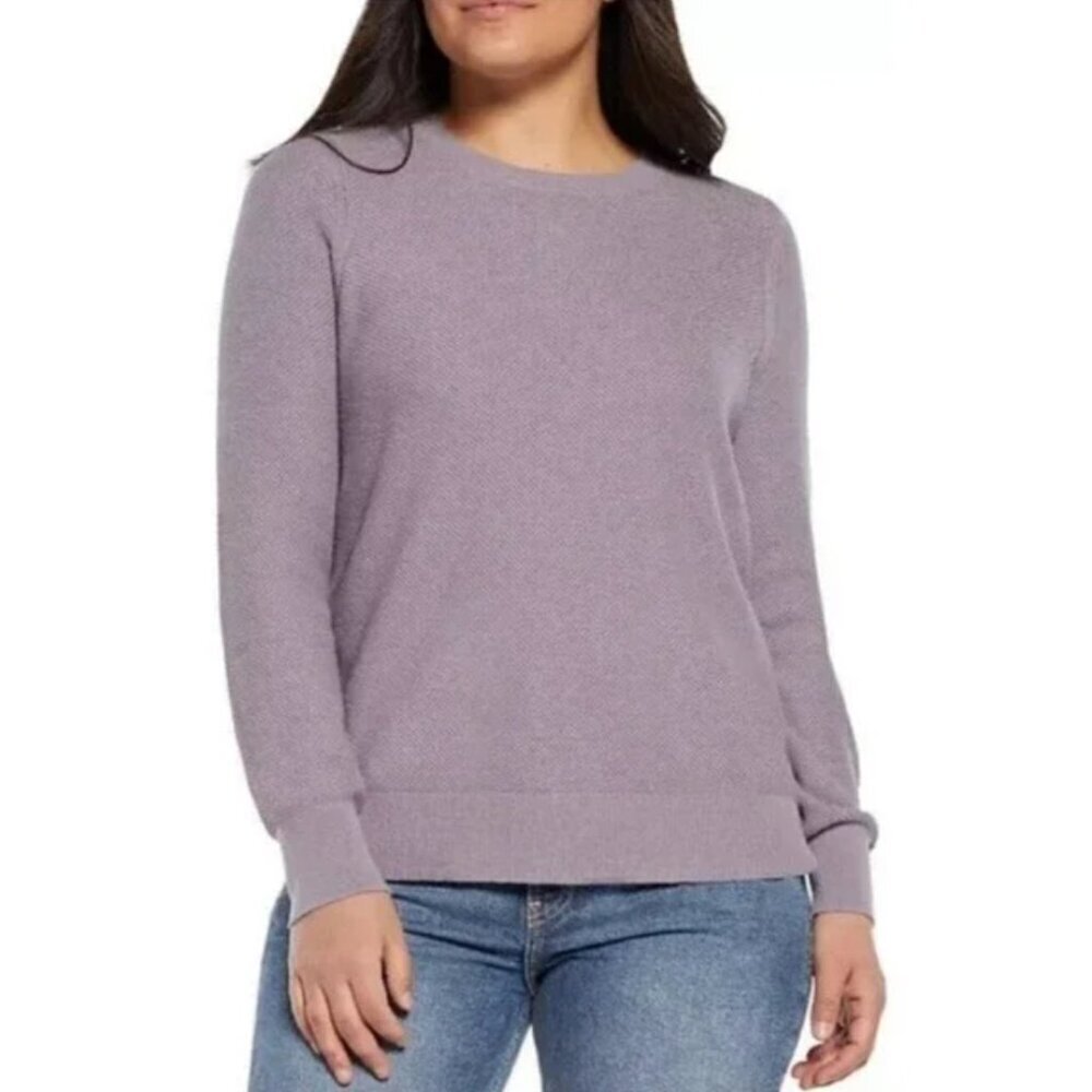 Gap Lilac Purple Bella Crewneck Textured Knit Pullover Sweater M